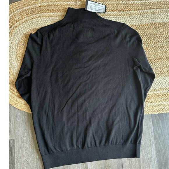 KINROSS Men's QTR Zip Mock with Milano Trim Size M In Black/Graphite - Picture 2 of 8